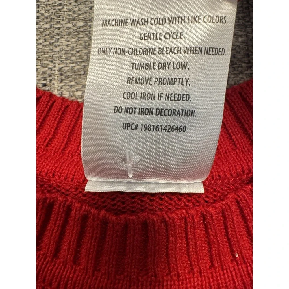 Hello Kitty Christmas Sweater Long Length Red And White Womens Size XXS‎